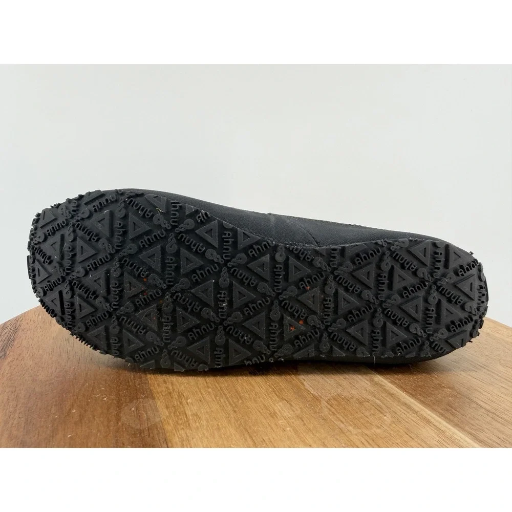 Ahnu Womens Black Himalaya Moccasin Boots Knit Cuffs Sherpa Insoles Size 6‎